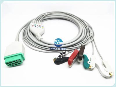 China Patient Ge Ecg Cables , 5 Lead GE One Piece ECG Cable CE / ISO Standard for sale