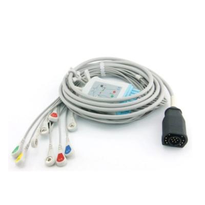 China Adult 3m Zoll 10 Lead ECG EKG Cord 15 Pin For M And E Serie for sale