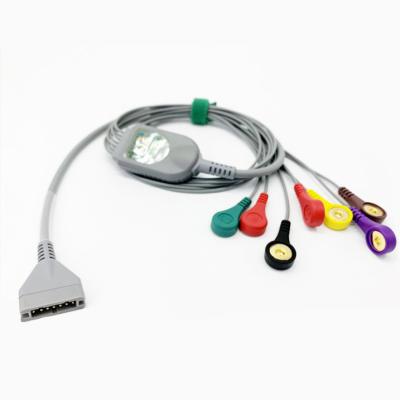 China Leadwire 7 Pin Snap Connector del cable de Burdick ECG de la ventaja de la longitud 7 del 1.1m en venta