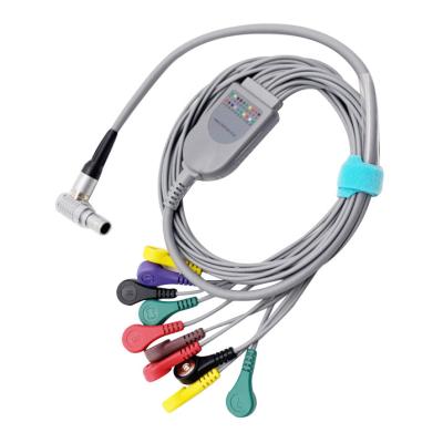 China GE CM3000 10 Pin 10 Lead ECG Holter Cable 0.9m Snap Connector for sale
