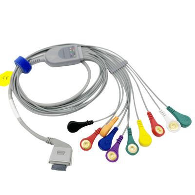 China AHA IEC TPU Holter ECG Cable For Biomedical 26 Pin Snap Connector for sale