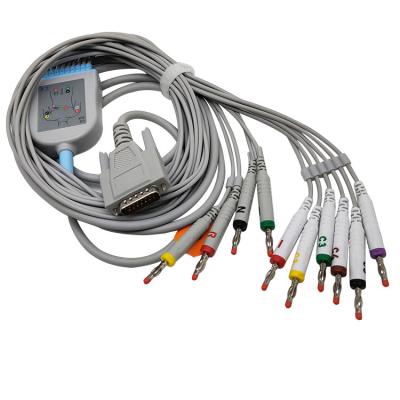 Chine Le câble pédiatrique SE-12 d'électrocardiogramme d'Edan de 10 avances expriment la veste de SE-1200 3.6m TPU à vendre
