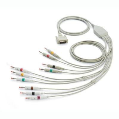 China Mortara Eli ECG / EKG Cable 15 PIN Pinch / Grabber 5.0mm Diameter for sale