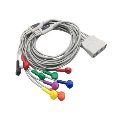 China 12-lead cable de diagnóstico AHA el 1.5m del leadset ECG ST80i para Philips 989803180121 989803180131 en venta