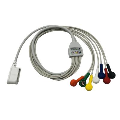 China Ge Healthcare Recorder Seer 7 Lead Holter Cable 1.1m Snap Connector for sale