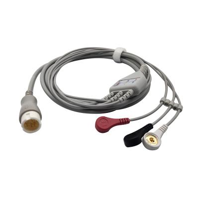 China HP / HP 3 Lead Patient Cable For Ecg Machine 12 Pin Connector 3.6m TPU for sale