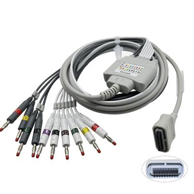 Chine 10 câble Edan compatible ECG SE-1515 DX12 Holter Cable d'électrocardiogramme de Pin Banana 4,0 de l'avance 20 à vendre