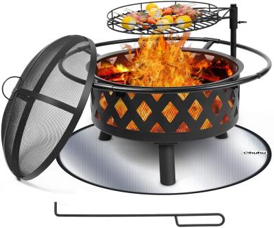 China Outdoor Stainless Steel Fire Pit BBQ Grill Mesh Spark Screen Over Log Grate for sale