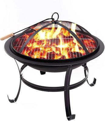 China 22 Inch Barbecue Portable Fire Pit For Camping Patio Backyard Garden for sale