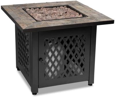 China Metal Square Propane Fire Pit Table Modern Smokeless 30 Inch for sale