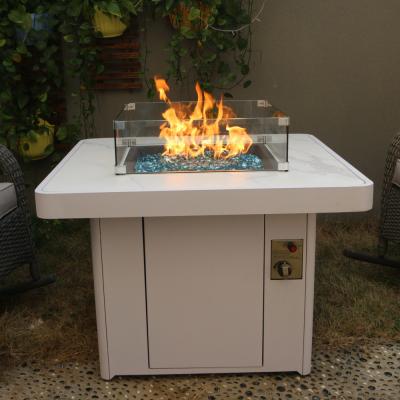 China Outdoor Square Stone Propane Fire Pit With 10