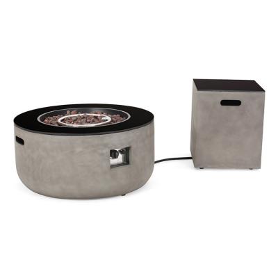 China Cement Customized Color Portable Round Propane Fire Pit For Camping Party for sale