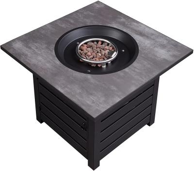 China 32 Inch Square 40000 Btu Propane Gas Fire Pit Self Ignition For Patio Balcony for sale