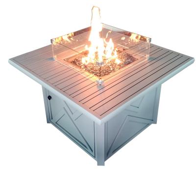 China Outdoor 38 Inch Square Aluminum Natural gas Fire Pit Table 40000BTU for sale