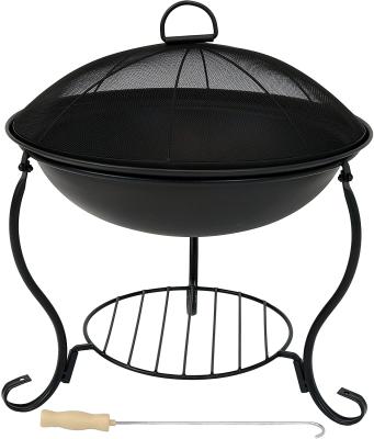 China Steel Brazier Bowl - Black Outdoor Wood Burning Fire Pit Wood Stove Patio Fireplace for sale