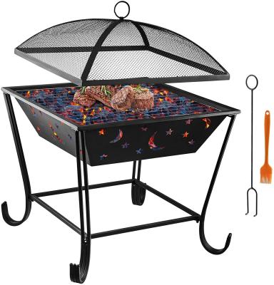 China Solid Steel Wood Cannon Charcoal Burning Fire Pit 60.96cm X 60.96cm for sale