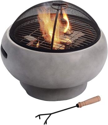 China Lightweight Concrete Round Charcoal Burning Fire Pit Wood Burning Brazier for sale