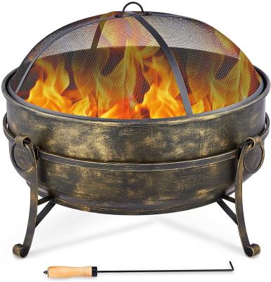 China 31 Inch Outdoor Brazier Charcoal Burning Fire Pit For Patio Backyard Camping for sale