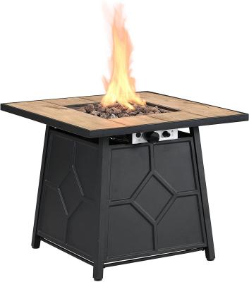 China Self-Ignition Outdoor Propane Square Fire Pit Table For Patio Balcony Garden for sale