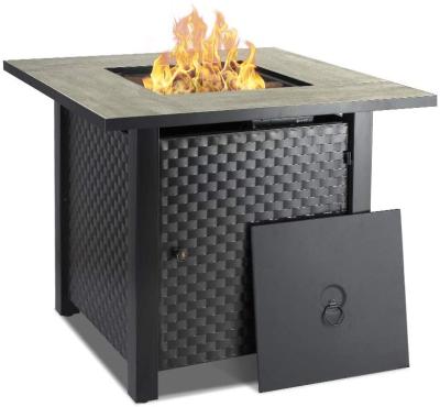 China Propane Brazier Table 30'' Outdoor Square Fire Pit Table Ceramic Table Top for sale