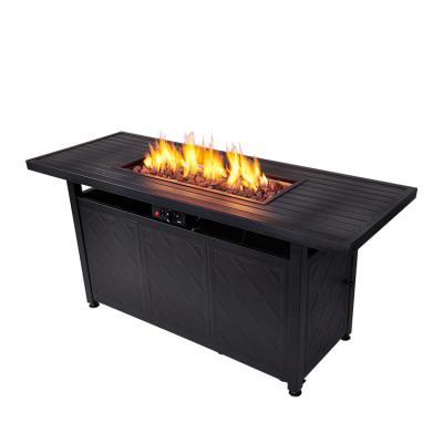 China Portable Butane Rectangular Table Top Fire Pit For Restaurants for sale