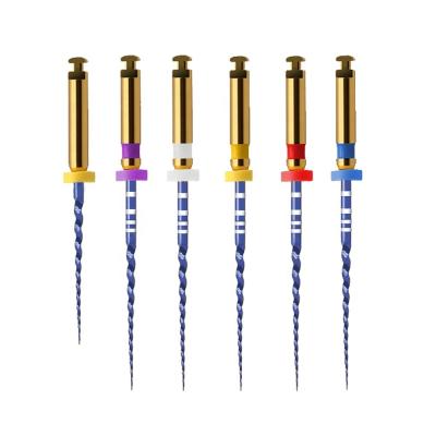 China Heat Activated Niti Blue Gold Dental Instruments CE Approved Super Rotary Files For Endodontic Motor for sale