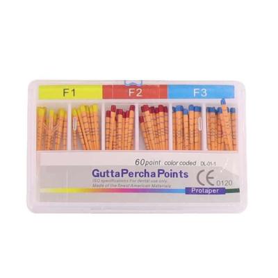 China Dental Endo Root Canal Consumables F1 F2 F3 F4 F5 Dental Material Supplier Gapadent Gutta Percha Points Absorbent Paper  for sale
