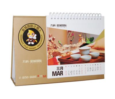 China Impressão dourada do calendário de mesa da cor do OEM para a empresa de Real Estate à venda