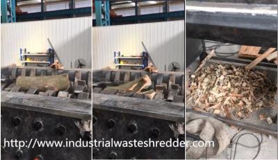 China Heavy Duty 2 Shaft Shredder , Scrap Waste Wood Shredder Machine Low Noise for sale