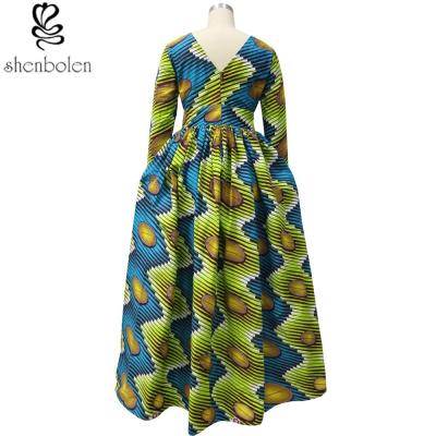 China Traditioncal African Attire Dresses And Skirts Clothing Elegant Round Collar for sale