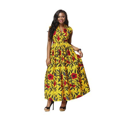 China New Fashion Long African Print Dresseses , Ankara African Style Attire Dresses for sale