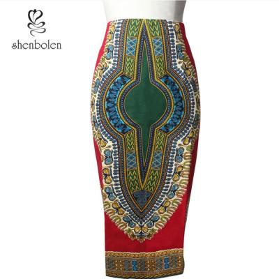 China Tall Waist Fashion african shirt dress Female Batik Dress Sewn With Invisible Zipper for sale