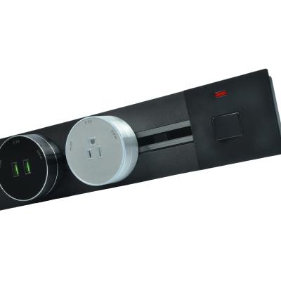 China Hot Selling 2022 Aluminum Wireless Demountable Power Track Outlet Wall Mount Modular Socket All Purpose for sale