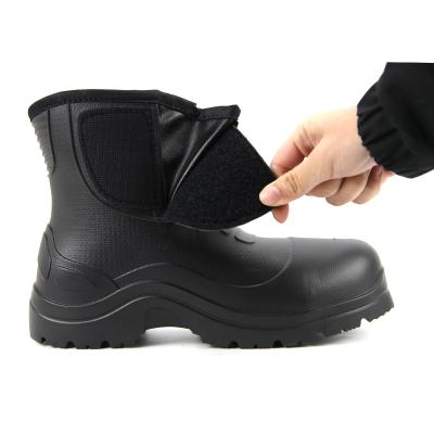 China Factory Direct Black Waterproof Safety Steel Toe Rain Boots With Steel Toe Men EVA Boots Rain for sale