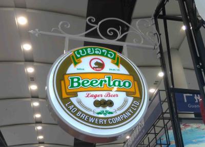 China Aluminum Frame Vacuum Forming Light Box / Pub Beer Light Box Waterproof With Hanging Sign Iron Bracket for sale