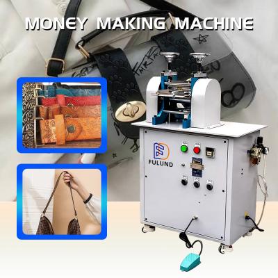 China Hot Selling Pneumatic Leather Belt Strap Roller Embossing Machine for sale