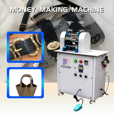 China Leather ironing machine Leather Temperature Roller Plating Embossing Machine Leather belt making machine for sale