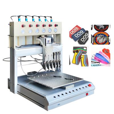 China 6 Colors Dispensing Rubber Badge Silicone Patch Machine For 3d Pvc Keychain for sale