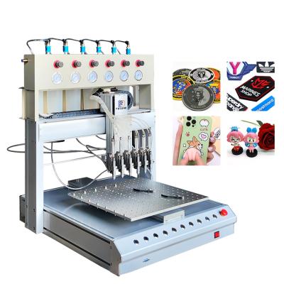 China 6 Colors Full Automatic Dispensing Machine Pvc Rubber Patch Machine for sale