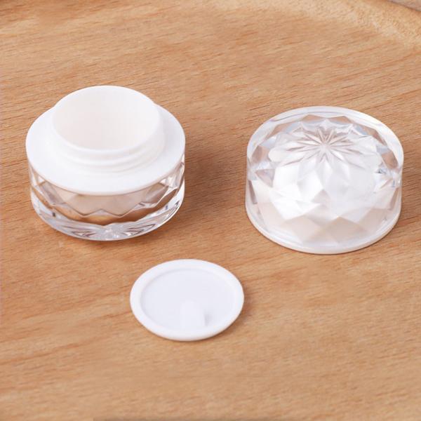 Quality OEM ODM Colored Diamond Cosmetic Jar Wide Mouth Cosmetic Jars PMMA for sale