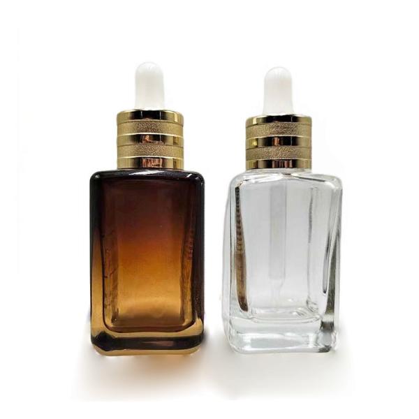 Quality Exquisite 30ml 50ml Empty Essential Oil Bottles Glass Cosmetic Dropper Bottle for sale