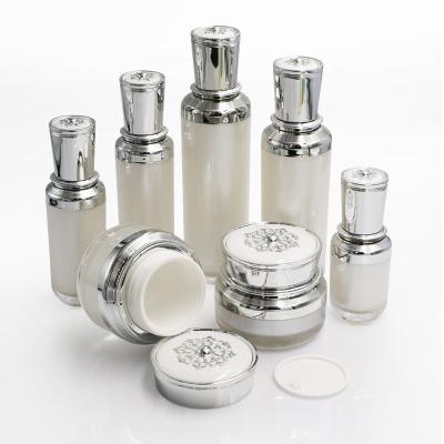 China Customization Cosmetic Container Set Pump Bottle And Cosmetic Jar Set for sale