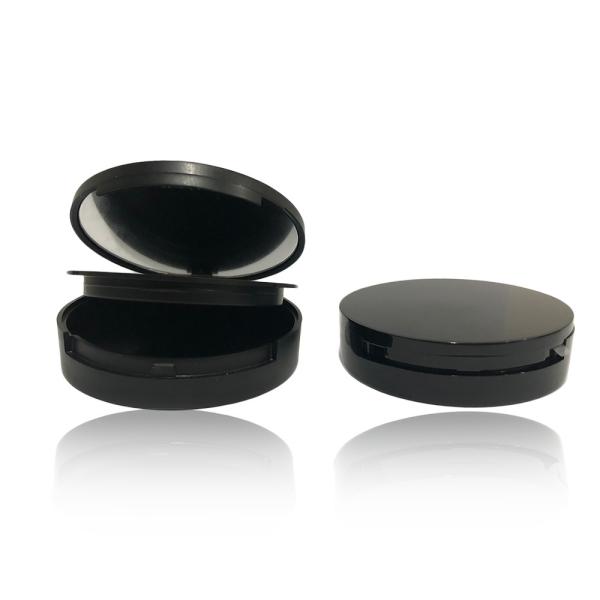 Quality Customization ABS Refillable Compact Powder Case Black Color for sale