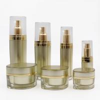 Quality Hot Stamped Cosmetic Packaging Set With Cap Pump Pc308 Frosted Clear Cover Acrylic Cap for sale