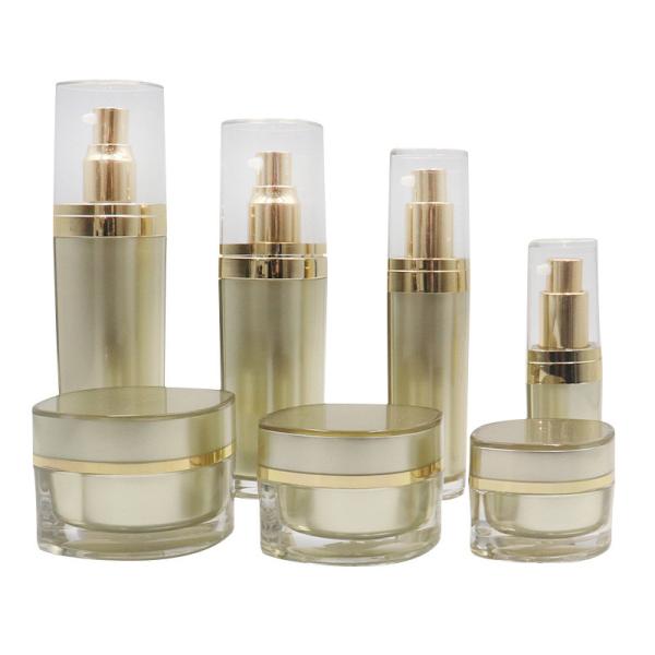Quality Hot Stamped Cosmetic Packaging Set With Cap Pump Pc308 Frosted Clear Cover for sale