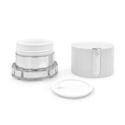 China Transparent 50g Cosmetic Cream Jar With Diamond Logo Custom Acrylic Packaging Jar à venda