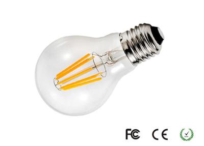 China Clear Glass 4000K 30lm E27 6W Dimmable LED Filament Bulb 105 LM/W for sale