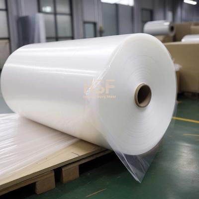 China Película PE mono-translúcida branca orientada axialmente de 80 microns utilizada como cobertura protetora à venda
