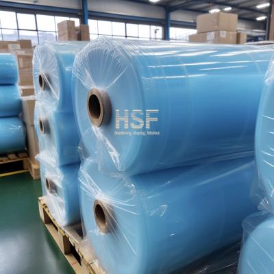 China SGS Blue Monoaxially Oriented Polyethylene Film Plastic Poly Sheeting Roll for sale