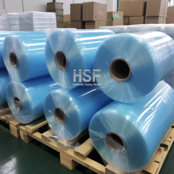Quality 80uM Blue Oriented Polyethylene Film For Watercraft Surfaces for sale